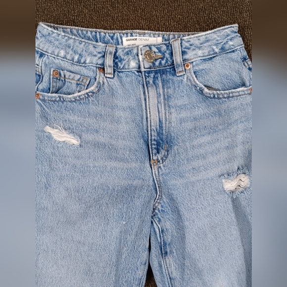 Garage Mom Jeans Size 0 Distressed Ripped High Rise Grunge Raw Hem Cotton 24x27 - Picture 12 of 12